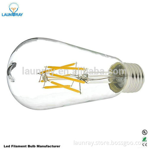 Filament Bulb Light E27 4W 6W 8W Filaments Leds 120v 220v 2200K Warm White Dimmable
